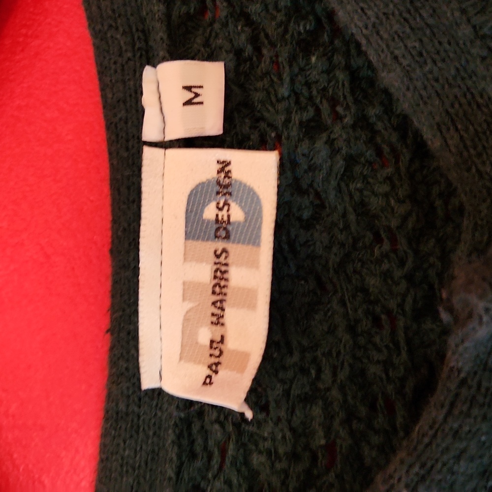 Dark Green Textured Button-Front Women's Cardigan Sweater - Picture 3 of 4